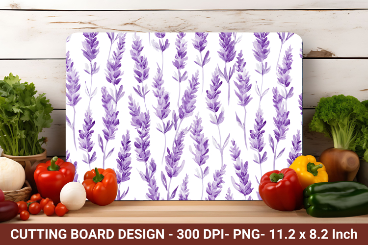 Watercolor Lavender Flower Cutting Board | Cutting Board png