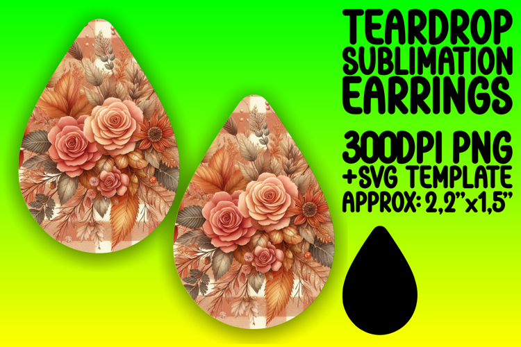 Stylish Teardrop Design for Crafting Projects , Autumn Flowe