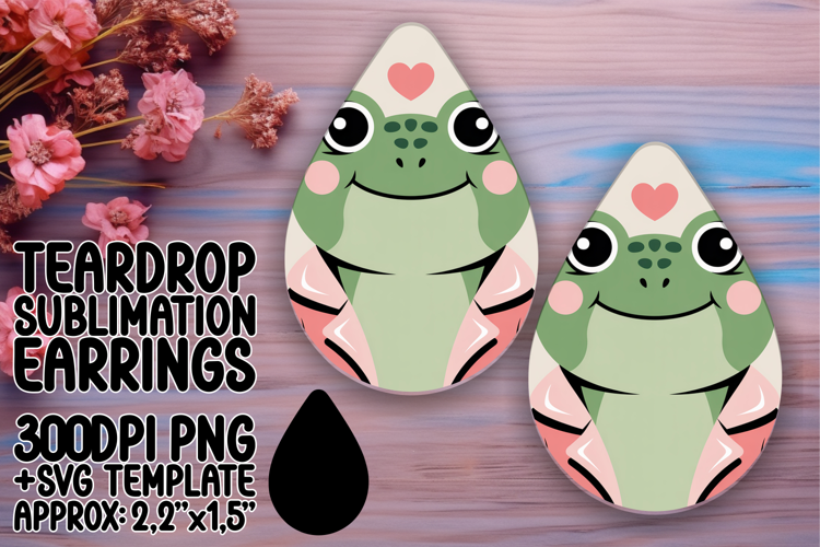 Artistic Teardrop Earrings Design PNG , Valenines Animals