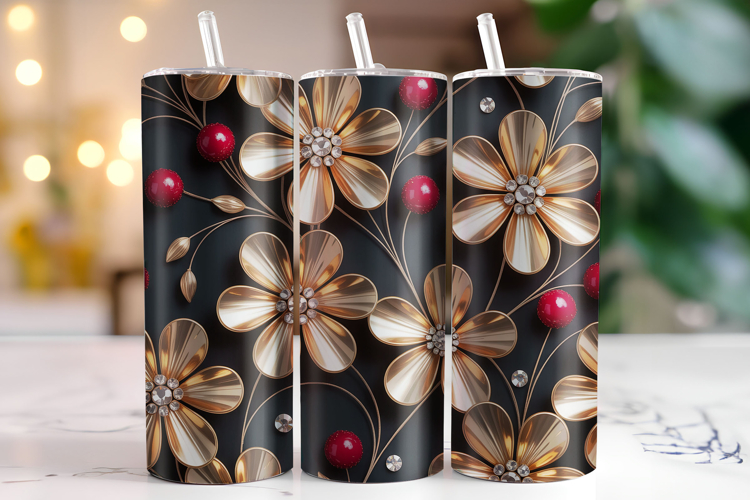 Flower Tumbler Wrap | Sublimation | Tumblers
