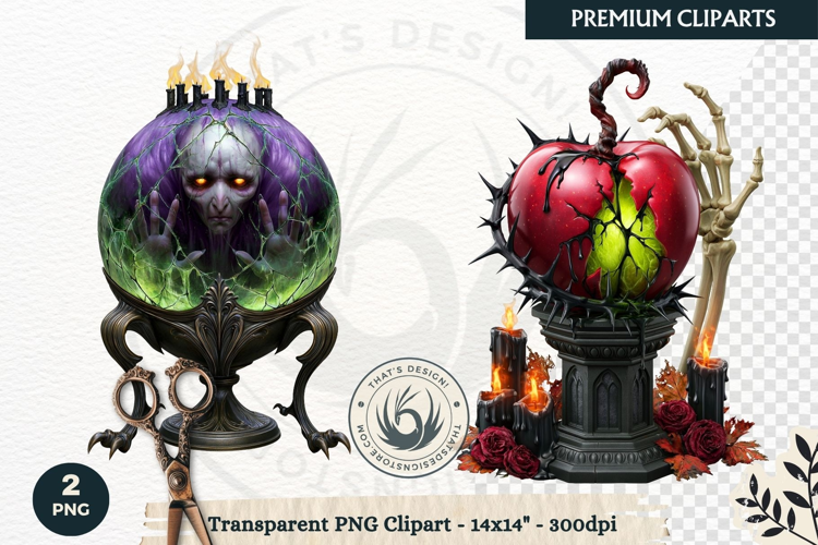 Gothic Dark Fantasy Halloween Nightmare Horror Clipart PNG