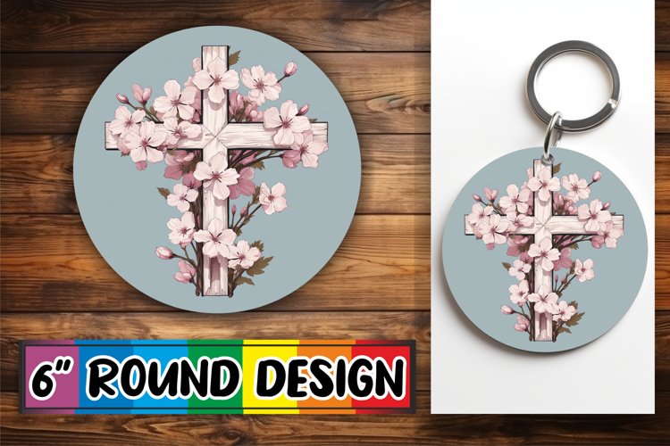 Elegant Religious Keychain Sublimation example image 1