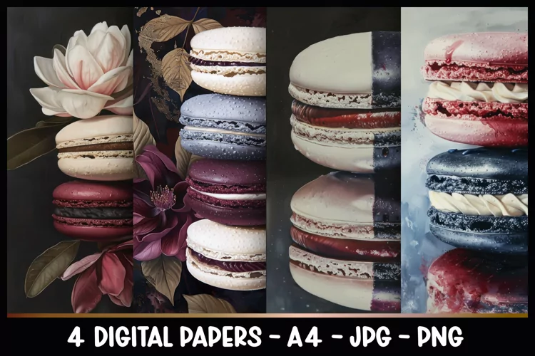 4 VintageMacaroons Digital Papers I Junk Journal Pages