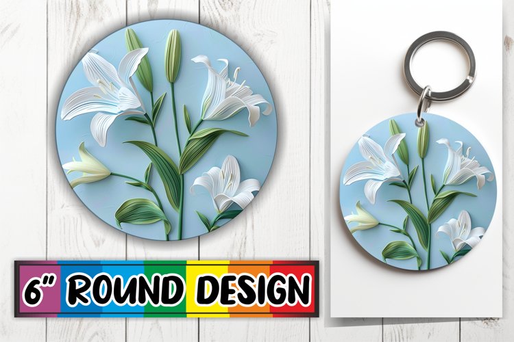 Elegant Bloom Euphoria: 3D Circle Design Sublimation example image 1