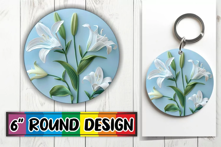 Elegant Bloom Euphoria: 3D Circle Design Sublimation