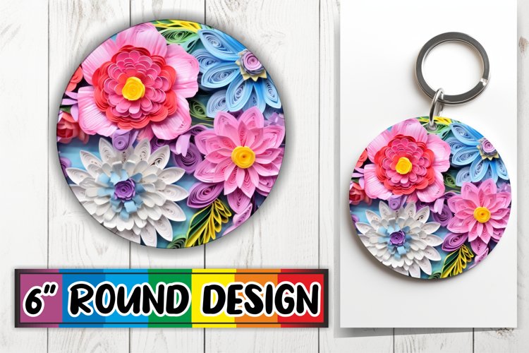Spring Serenity Circle Wrap: Sublimation Bliss Keychain example image 1