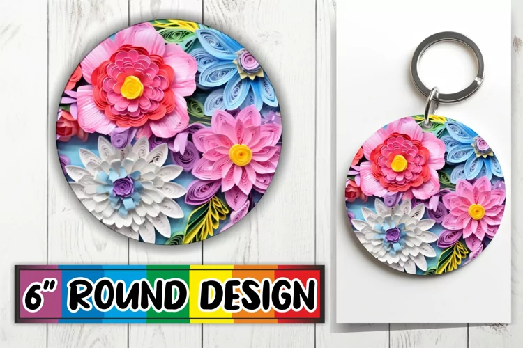Spring Serenity Circle Wrap: Sublimation Bliss Keychain