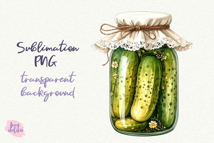 Cute Pickle Jar Sublimation Design Pickles PNG Cottagecore