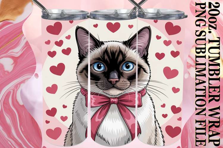 SERENE NIGHTS 20oz TUMBLER WRAP, Cat Valentins Day