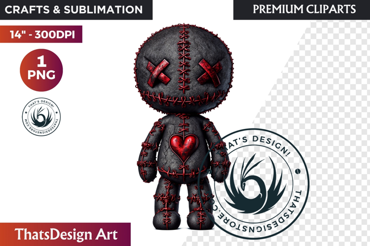 Voodoo doll Halloween Clipart, black Magic gothic witchcraft