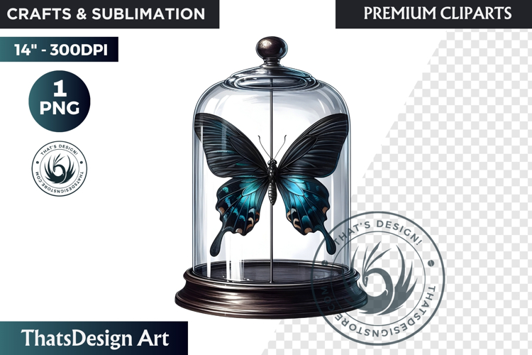 Dark Academia PNG, Gothic Butterfly Clipart Moody ephemera