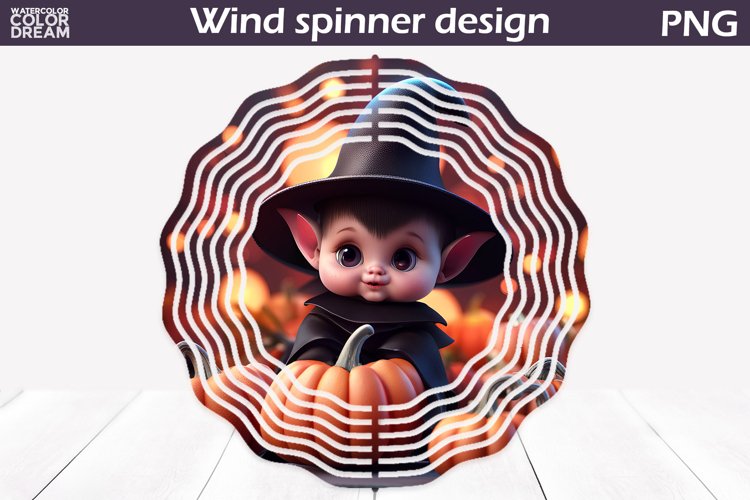 Devil Wind Spinner Sublimation | Kids Halloween Wind Spinner example image 1