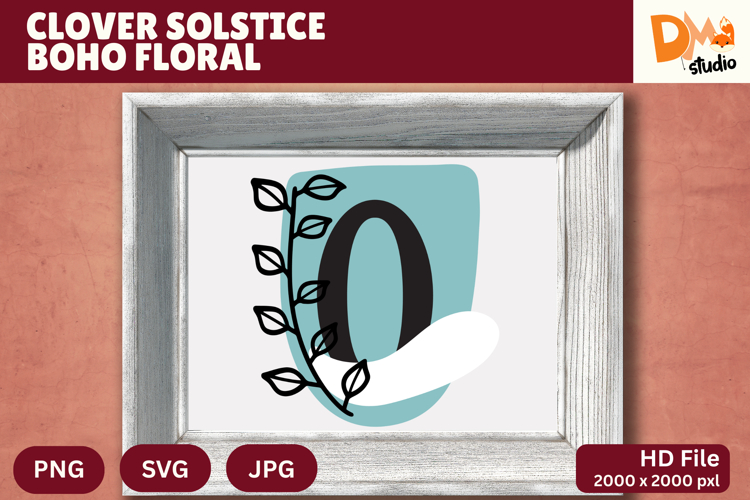 Clover Solstice Boho Floral Monogram