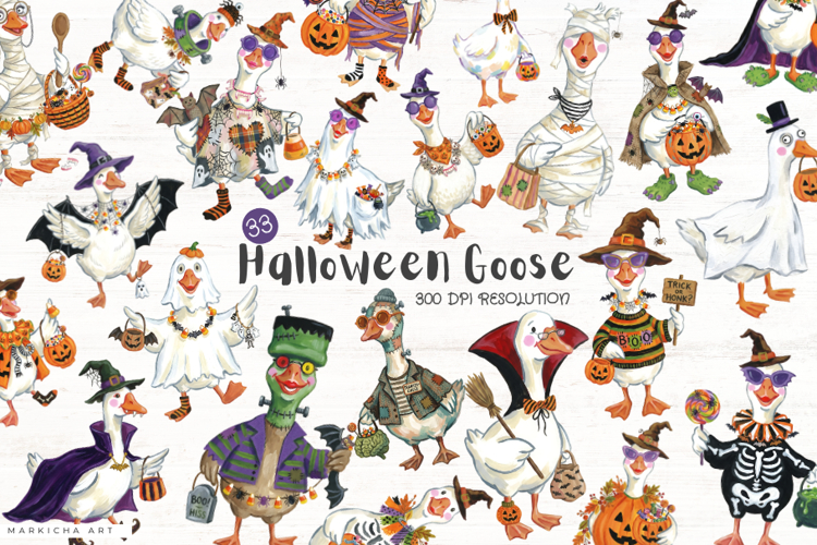 Halloween Silly Goose Clipart