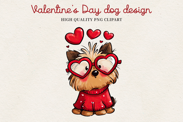 Valentine’s Day Cute Dog Clipart | Love Puppy PNG