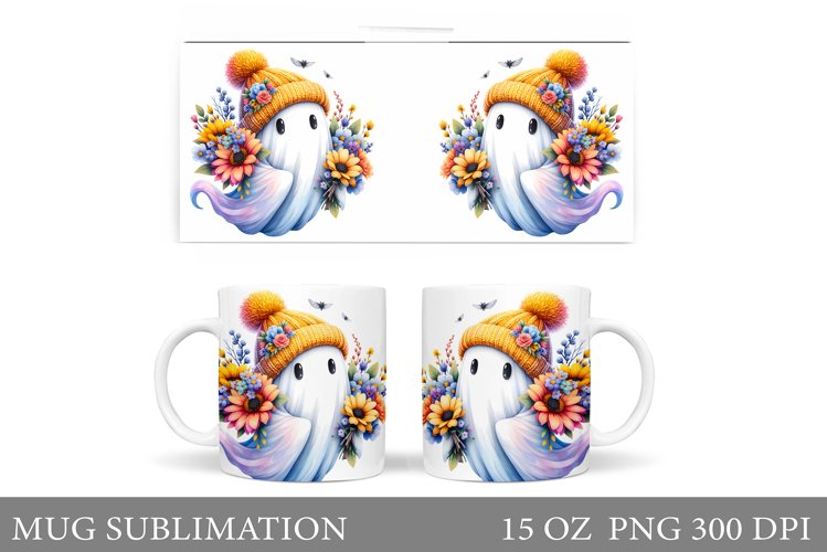 Cute Ghost Mug Sublimation. Cute Ghost Sublimation