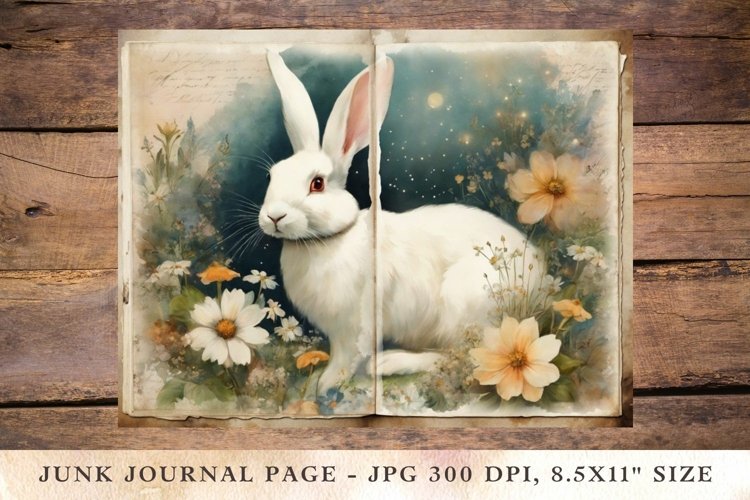 Printable Junk Journal Pages rabbit 1