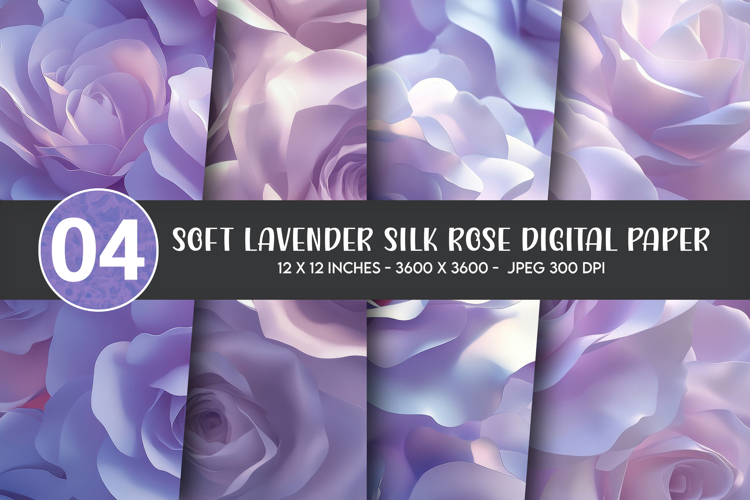 Soft Lavender Silk Rose Digital Paper