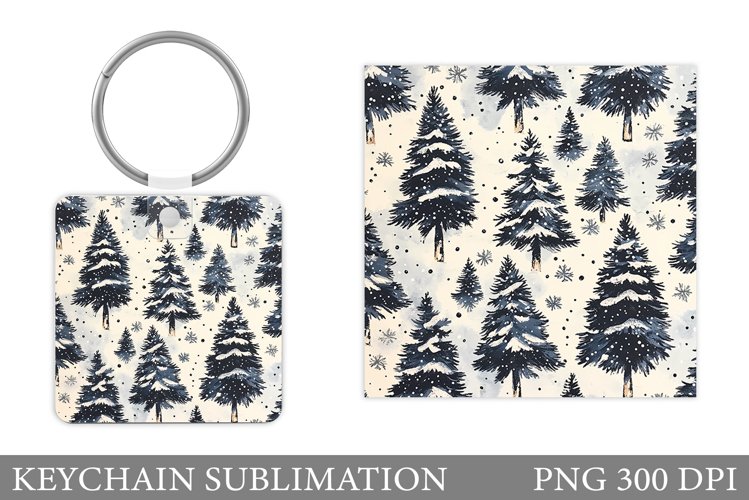 Christmas Tree Keychain. Christmas Keychain Sublimation example image 1