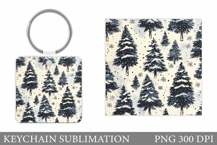 Christmas Tree Keychain. Christmas Keychain Sublimation