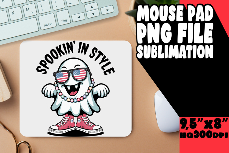 WHIMSICAL MOUSE PAD PNG DESIGN, Funny Ghost example image 1