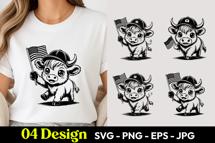 Patriotic Cow SVG PNG