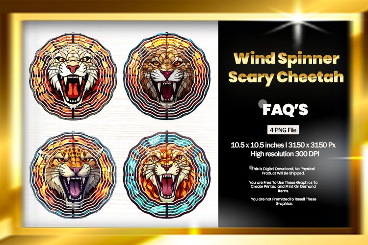 Scary Cheetah Wind Spinner Sublimation - 04 Variation example image 1
