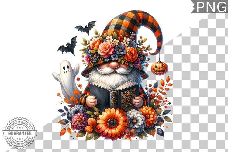 Halloween Gnome Sublimation - Clipart PNG Design