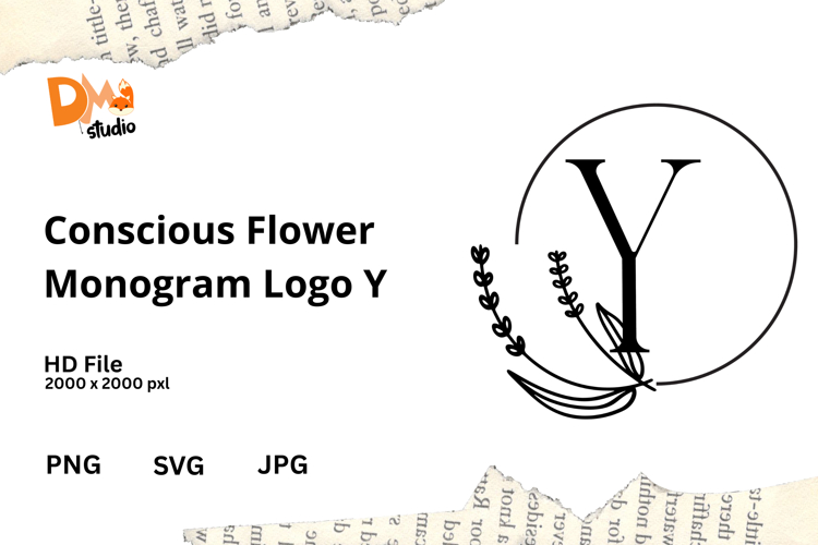 Conscious Flower Monogram Logo