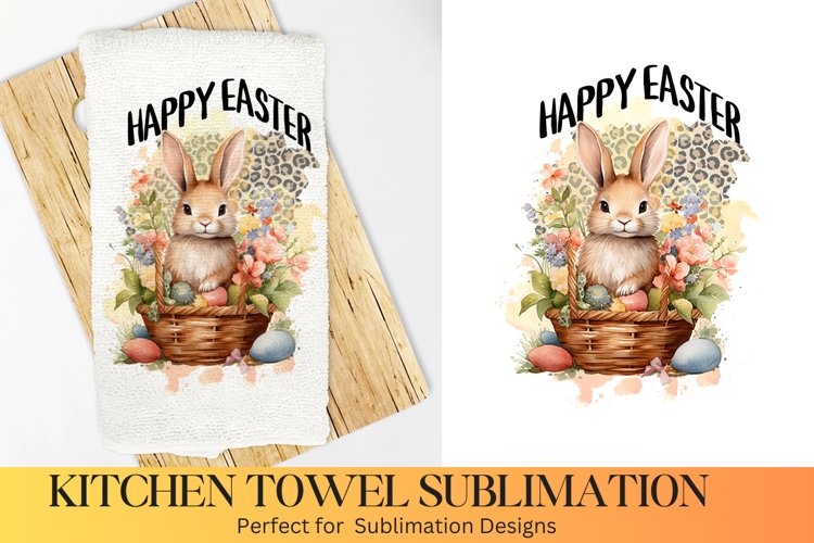 Happy Easter Design - Farmhouse Kitchen Towel Sublimation