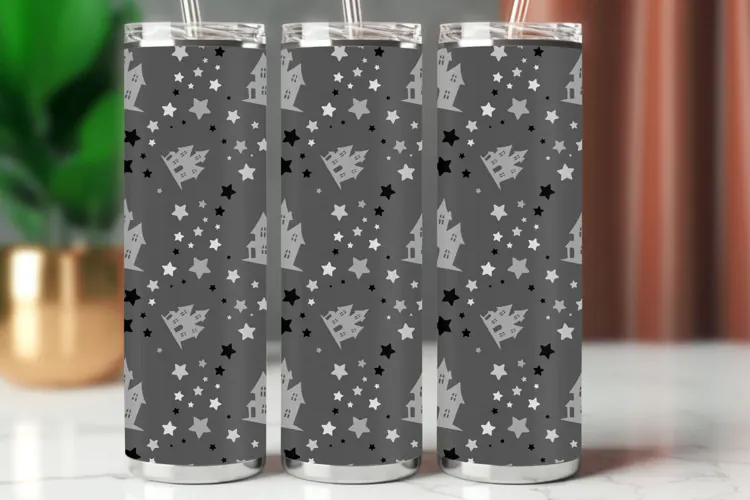 Halloween Tumbler Wrap Seamless Pattern