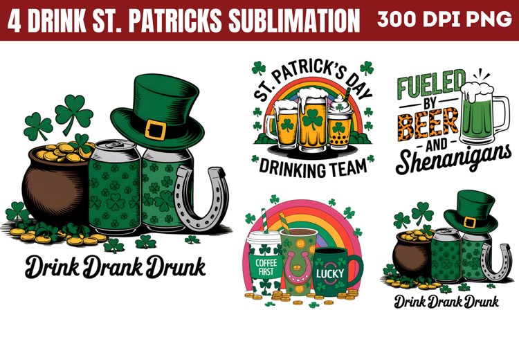 Drink St-Patricks Sublimation PNG