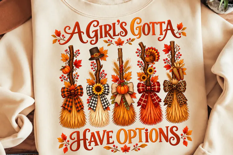 A Girl's Gotta Have Options PNG, Thankful Thanksgiving PNG