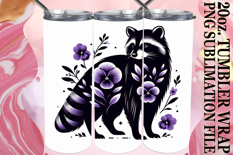 Serene reflections 20oz tumbler wrap, Flower Animals