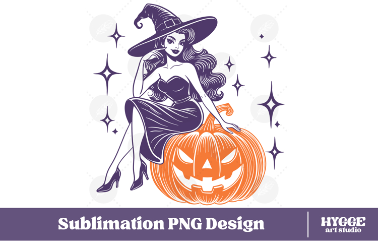 Vintage Funny Sarcastic Pin-Up Halloween Witch PNG DTF