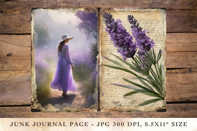 Printable Junk Journal Pages Lavender 10