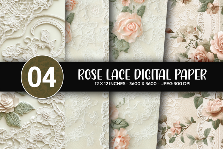 Rose Lace Digital Paper