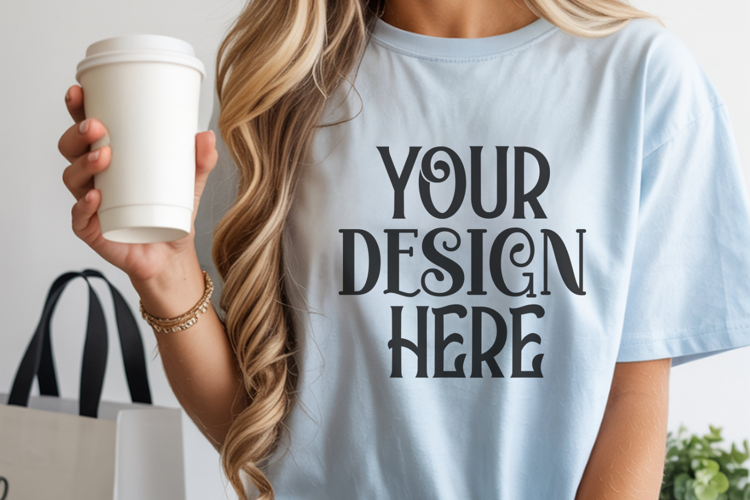Chambray Comfort Colors 1717 Christmas Mockup, CC 1717