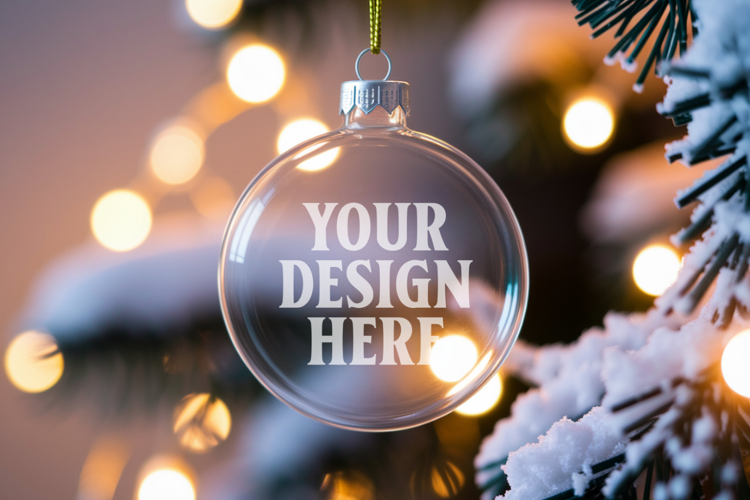Acrylic Christmas Ornament Mockup , christmas ornament mocku