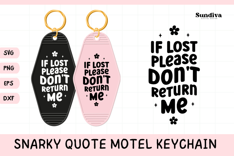 Snarky Quote Motel Keychain SVG | Please Don't Return