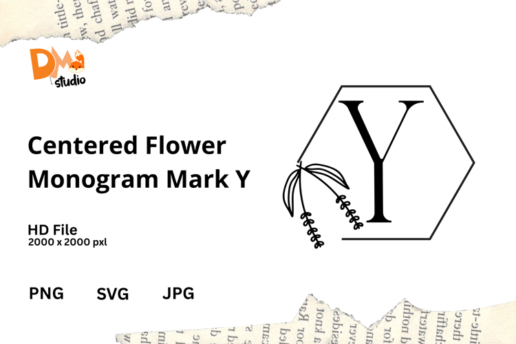 Centered Flower Monogram Mark