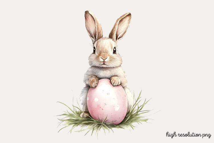 Pastel Pink Easter Watercolor Clipart PNG
