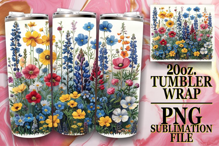 Charming Flower Pattern Tumbler Sublimation example image 1