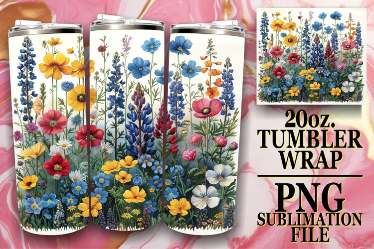 Charming Flower Pattern Tumbler Sublimation
