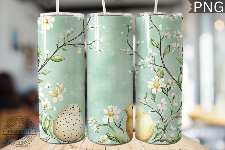 Spring Easter Tumbler Wrap - High Quality 300 Dpi