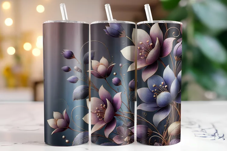 Flowers Tumbler Wrap | Sublimation | Tumblers