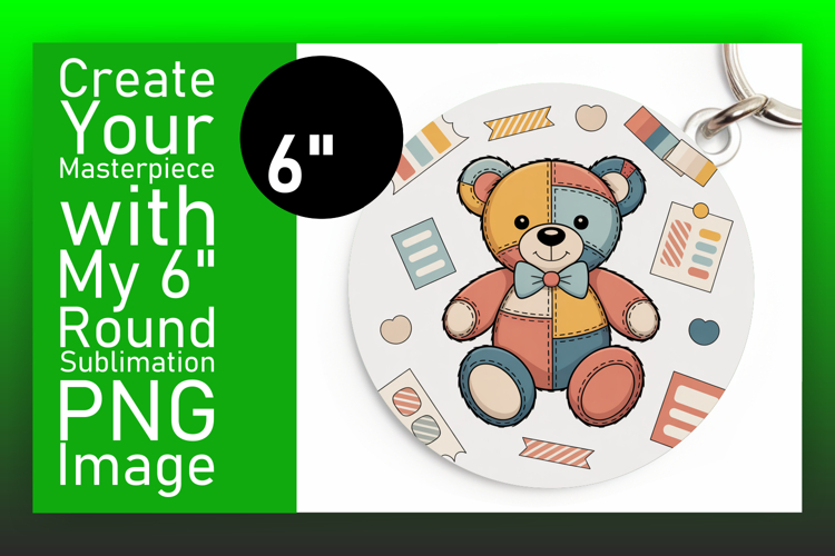 Whimsical Round Design Car Coaster PNG , Cute Bear