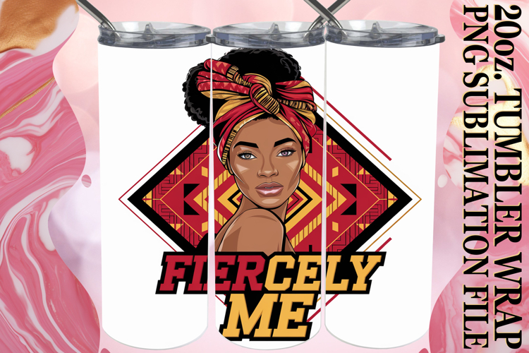 Vibrant spirit 20oz tumbler wrap, Black Woman