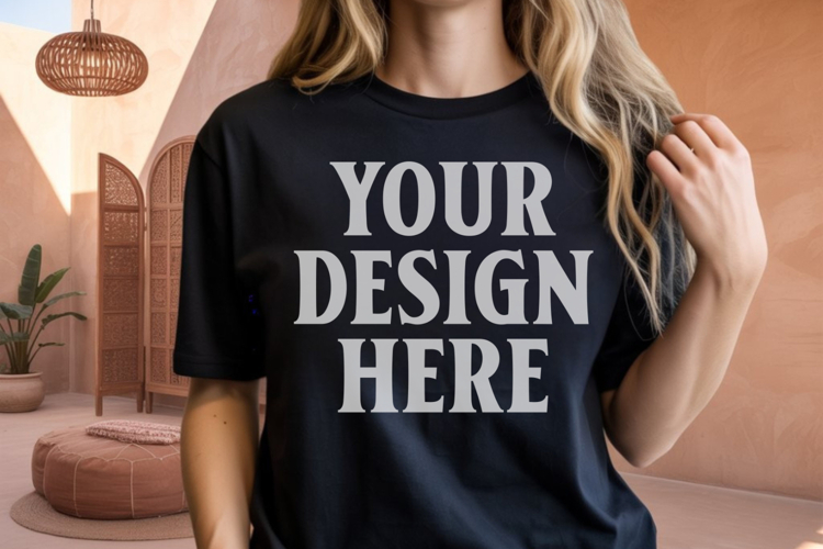 Black Tshirt Mockup Image 15