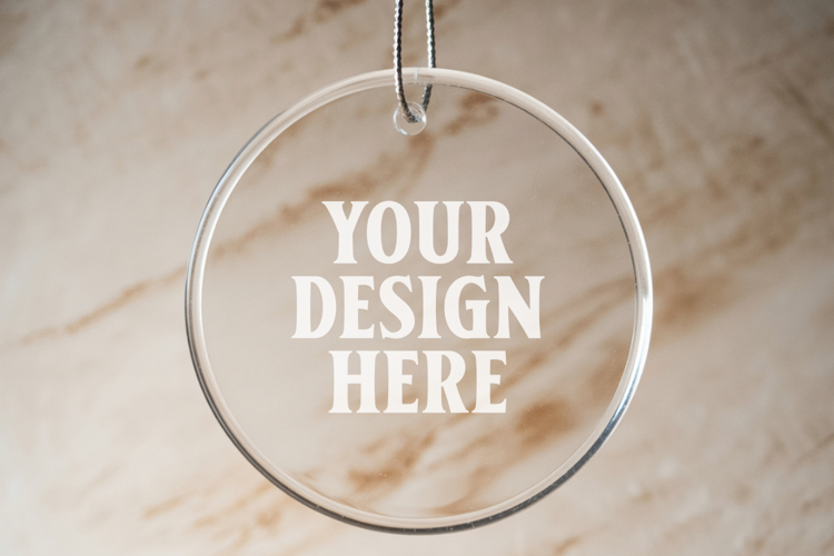 Acrylic Christmas Ornament Mockups , acrylic blank mockup